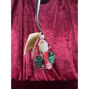 Vintage Handblown Glass Ornament Santa Claus Through Woods Patricia Breen Poland